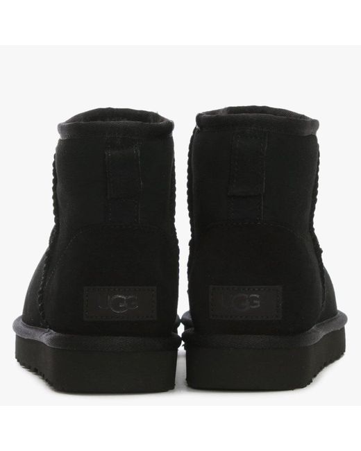 UGG Classic Mini Black Leather Twinface Boots