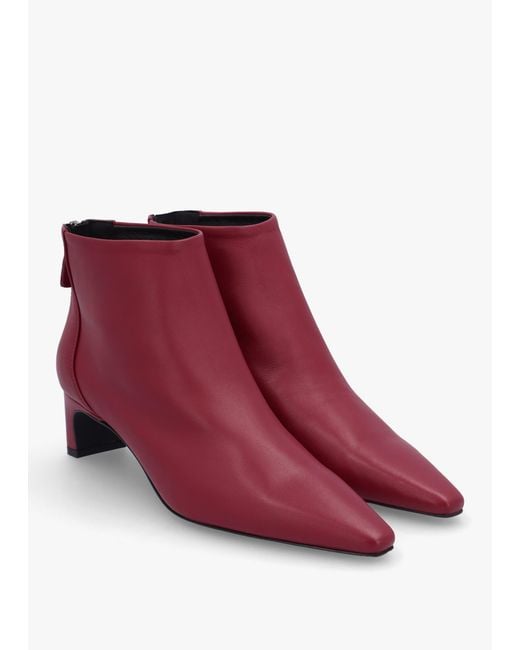 Daniel Red Sedda Burgundy Leather Low Heel Ankle Boots