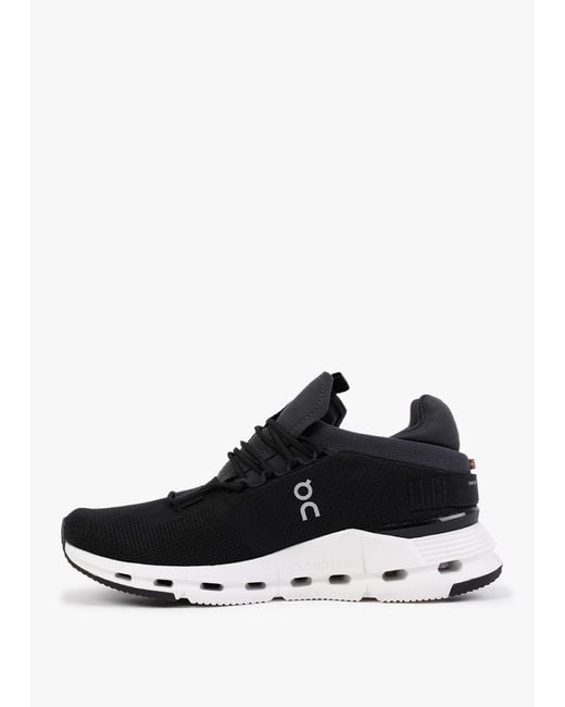 On Shoes Black Cloudnova Phantom White Trainers