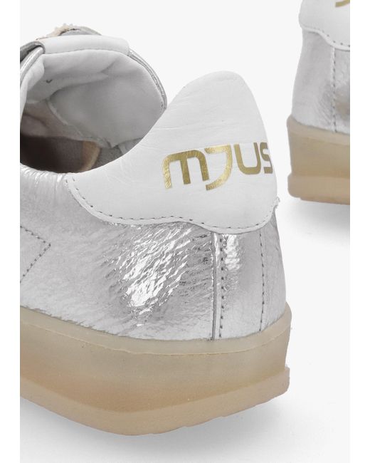 Mjus White Flash Silver Metallic Leather Trainers