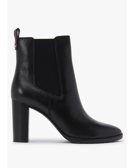 Lauren by Ralph Lauren Mylah Ii Black Tumbled Leather Ankle Boots