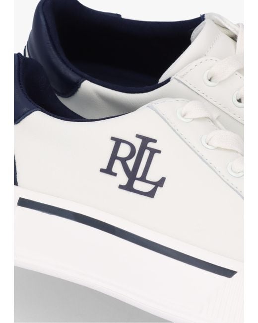 Lauren by Ralph Lauren Daisie Logo White Leather Trainers