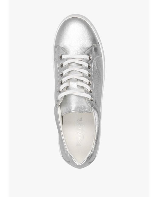Daniel White Piccadilly Circus Silver Leather Flatform Trainers