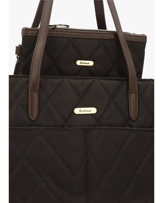 Barbour Black Quilted Tote Bag