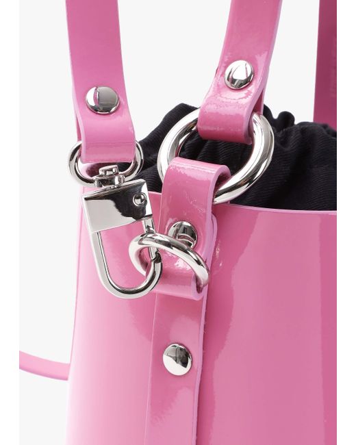 Vivienne Westwood Mini Daisy Pink Patent Leather Drawstring Bucket Bag