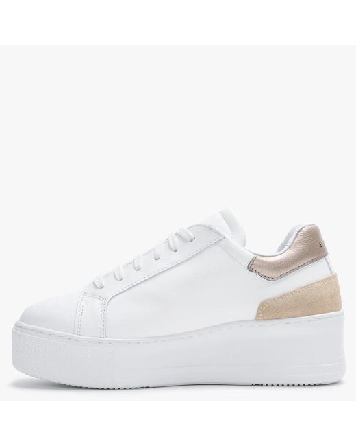 white leather flatform trainers