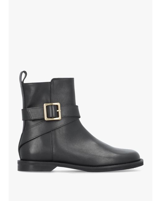 Evaluna Black Buckle Strap Ankle Boots