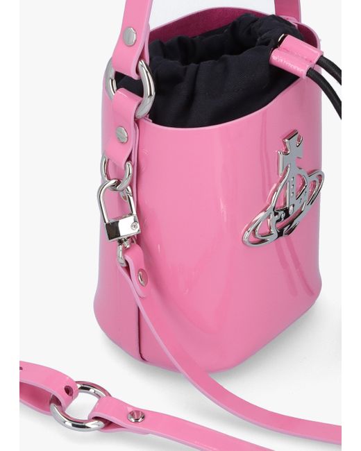 Vivienne Westwood Pink S Small Daisy Leather Drawstring Bucket Bag