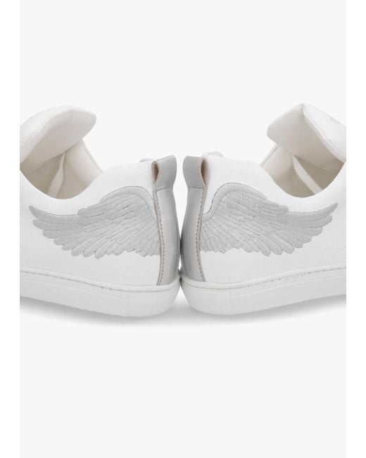 Martel Angels Ease White Leather Silver Wing Trainers