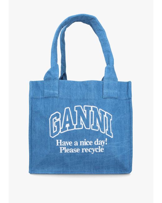 Ganni Blue S Large Easy Shopper