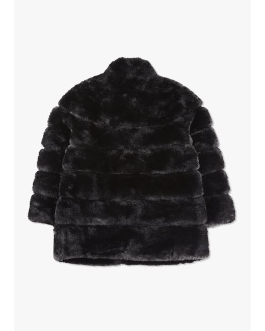 Passioni Black Faux Fur Coat