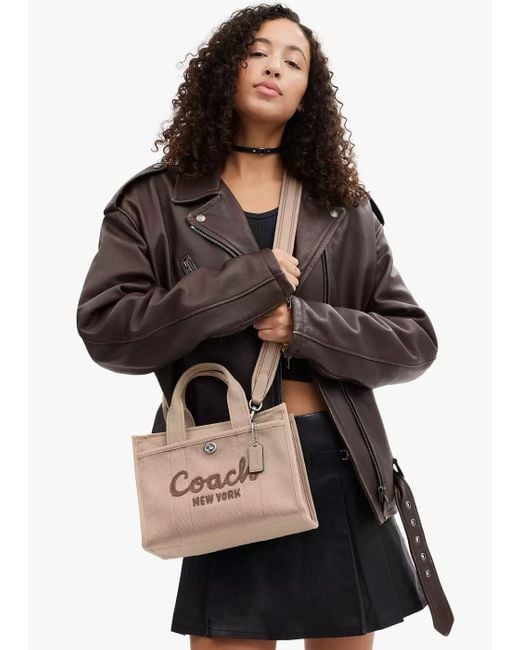 COACH Cargo Dark Natural Canvas Tote Bag