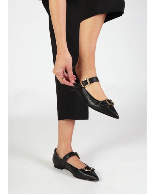 Daniel White Nancy Black Leather Pointed Toe Pumps