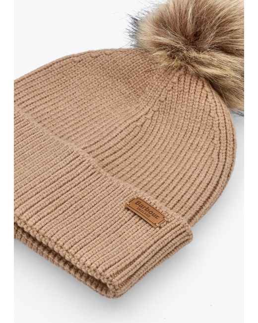 Barbour Natural Dover Hessian Tartan Beanie & Hailes Scarf Gift Set