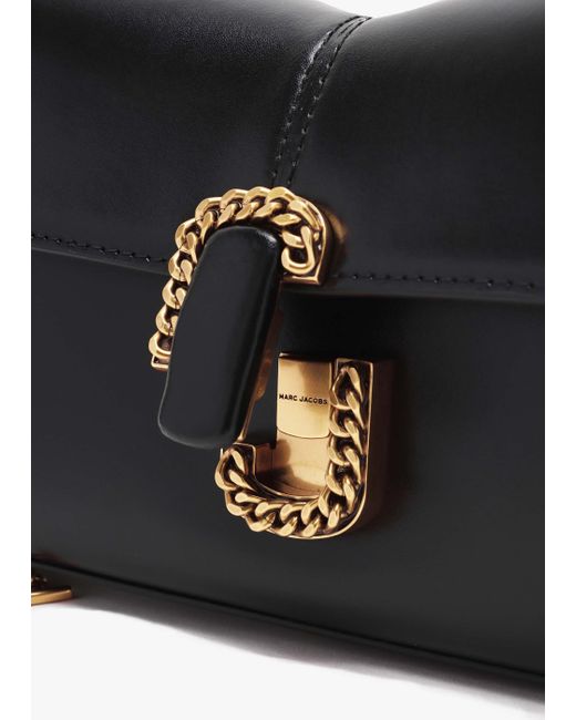Marc Jacobs White The St. Marc Black Leather Chain Wallet