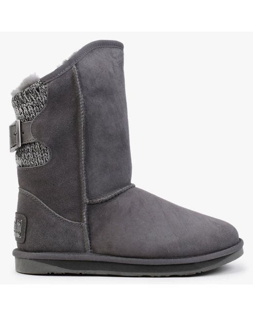 Australia Luxe Synthetic Spartan Knit Short Gray Twinface Boots | Lyst ...