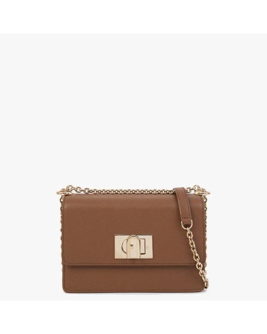 Furla Mini Ares Cognac Leather Crossbody Bag in Brown Lyst Canada