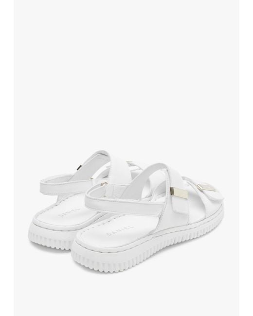 Daniel Lellie White Leather Two Bar Sandals