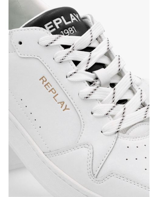 Replay Men's Smash Choice White Leather Trainers for men