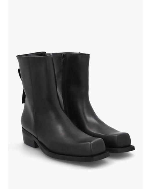 Daniel Black Square Toe Stacked Heel Ankle Boots