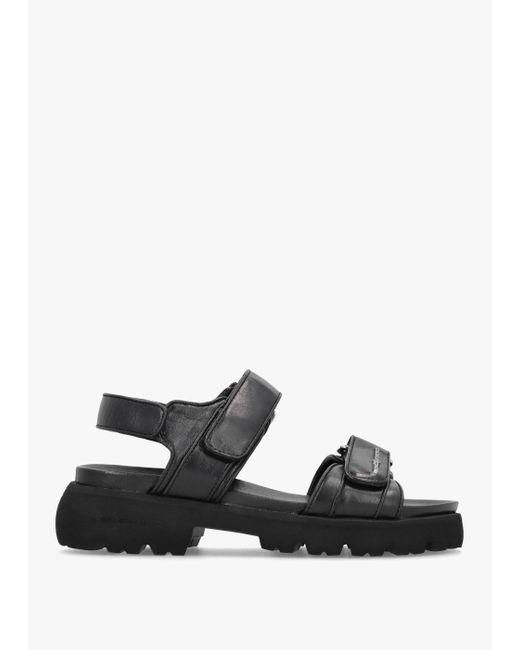 Kennel & Schmenger White Skill Black Leather Chunky Sandals