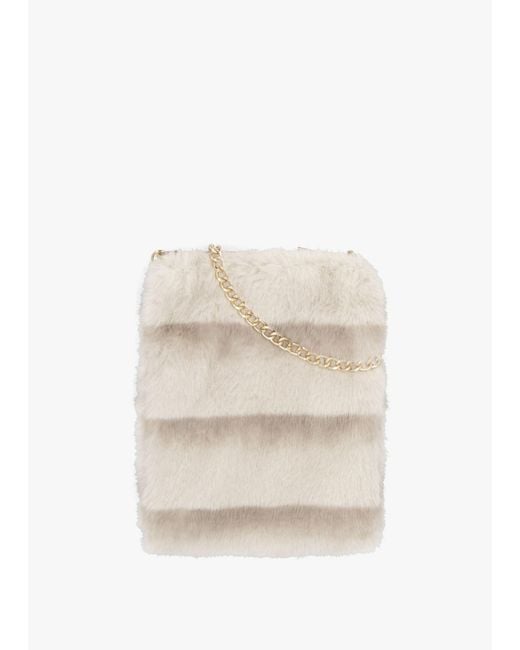 Daniel Natural Furry Shaded Stripe Faux Fur Cross-Body Bag
