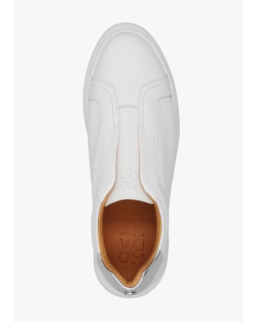 Moda In Pelle Alber White Leather Laceless Trainers