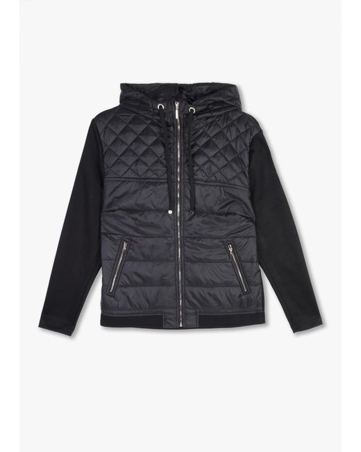 Elena Wang Quilted Black Lightweight Hoody