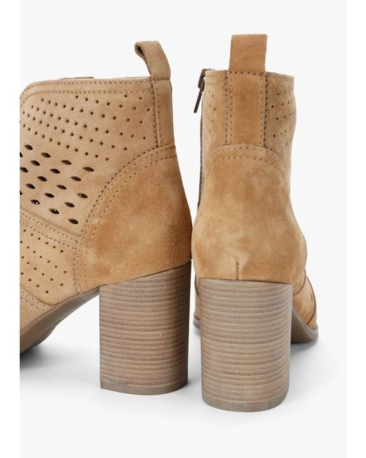 Alpe Natural Austie Perforated Block Heel Ankle Boots