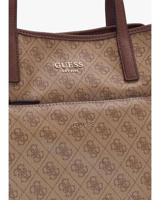 GUESS Vikky Tote Brown Logo [211808] - sac à épaule sacoche brun foncé