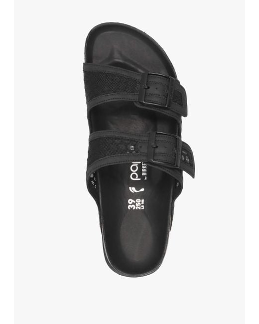 Birkenstock Arizona Pap French Piping Flex Platform Black Mules