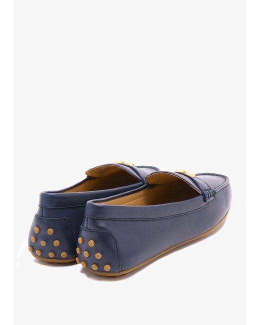 Ralph Lauren Blue Barnsbury Navy Leather Loafers