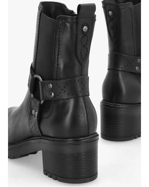 Moda In Pelle Butini Black Leather Block Heel Chelsea Boots