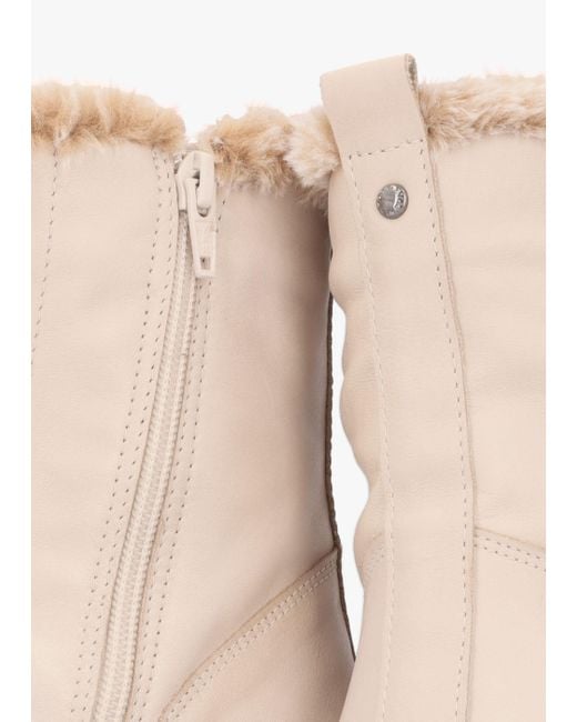 Moda In Pelle Natural Alpinne Cream Leather Tall Ankle Boots