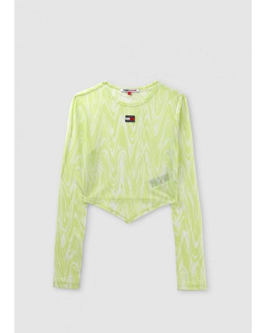 Tommy Hilfiger Yellow Th Psychedelic Mesh Long Sleeve Top