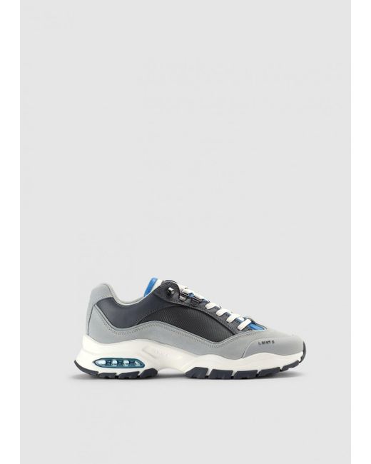 LMNTS White Mens Eiger Trainers In Grey/blue