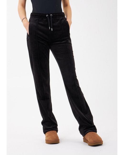 Juicy Couture Tina Black Velour Diamante Track Pants Lyst