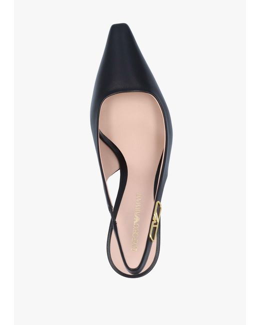 Emporio Armani White Decollete Sling Back Heels