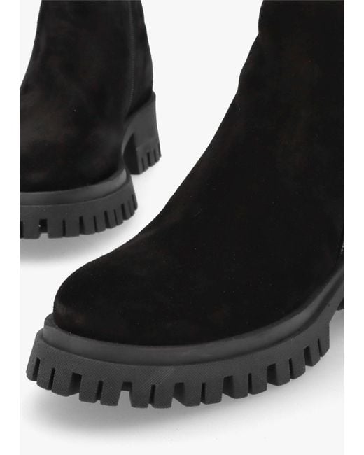 Daniel Lagos Black Suede Chunky Low Block Heel Ankle Boots