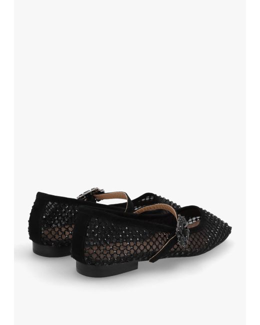 Daniel Alma Black Suede Crystal Mesh Mary Jane Pumps