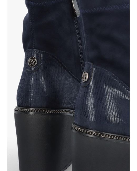 Moda In Pelle Blue Kallie Navy Suedette Wedge Ankle Boots