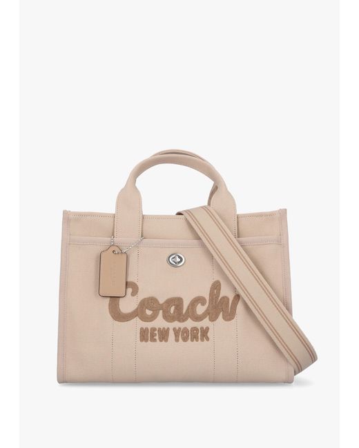 COACH Cargo Dark Natural Canvas Tote Bag