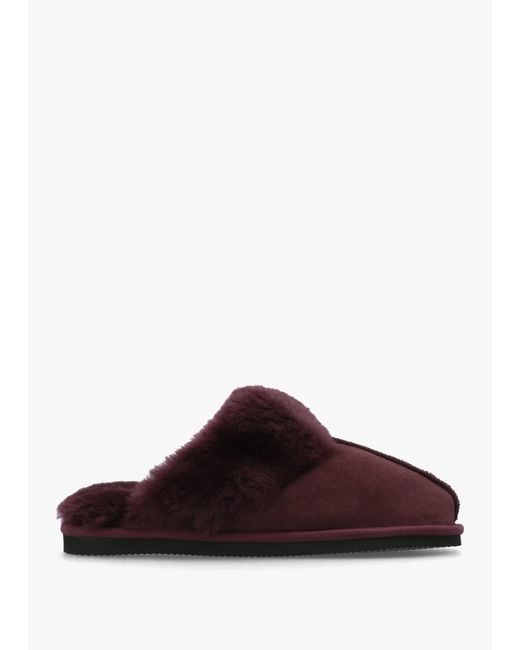 Daniel Red Shut Burgundy Sheepskin Twinface Slippers