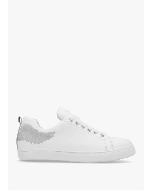 Martel Angels Ease White Leather Silver Wing Trainers