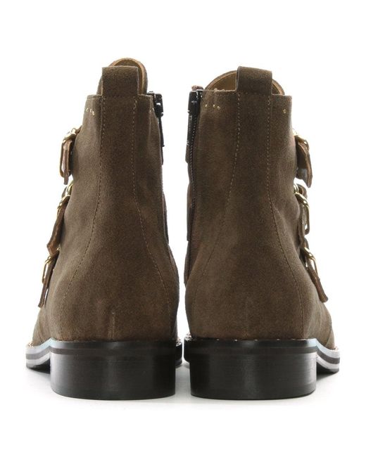 biker boots taupe