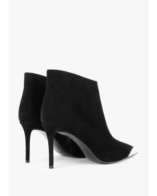 Daniel Setan Black Suede Toe Cap Heeled Ankle Boots