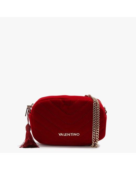 Womens Carillon Red Velvet Quilted Belt Bag Mauritius