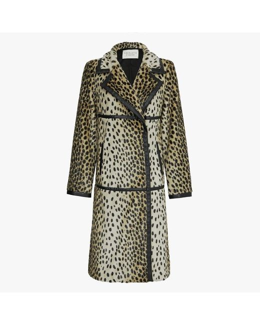 Charlotte Simone Multicolor Dottie Leopard Longline Coat