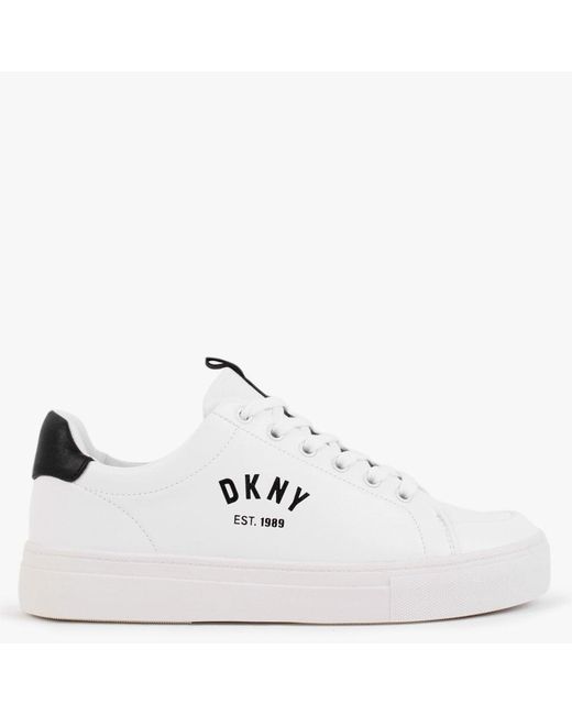 DKNY Cara White Leather Trainers | Lyst UK