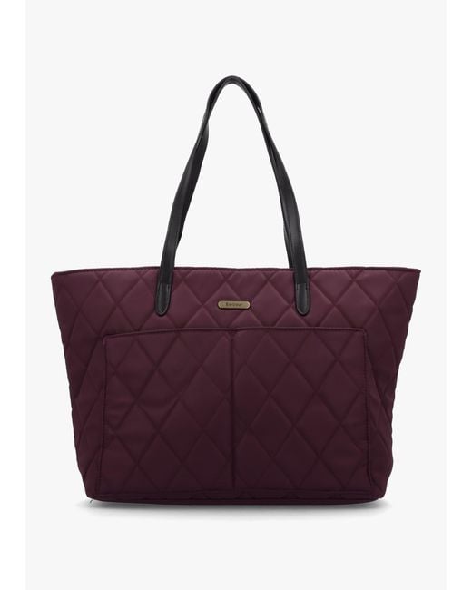 Barbour Purple Quilted Fig Tote Bag